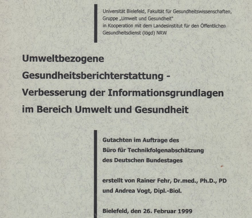 1999 Fehr, Vogt: Umweltbezogene GBE, für TA-Büro des Bundestages