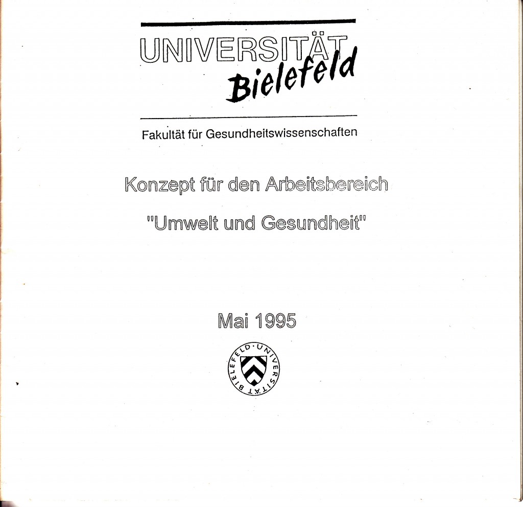 1995_05 U Bielefeld: Umwelt und Gesundheit / Konzept für Arbeitsbereich