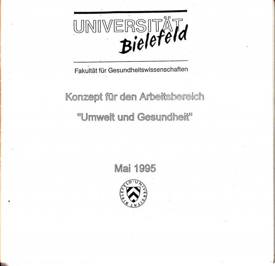 1995_05 U Bielefeld: Umwelt und Gesundheit / Konzept für Arbeitsbereich