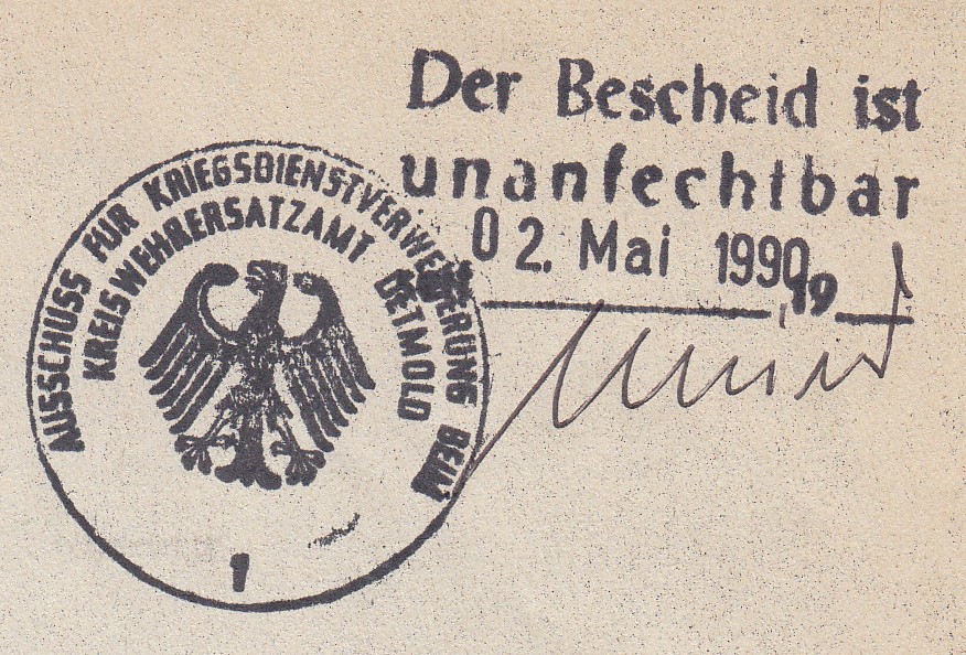 1990_05_02 Kriegsdienstverweigerung