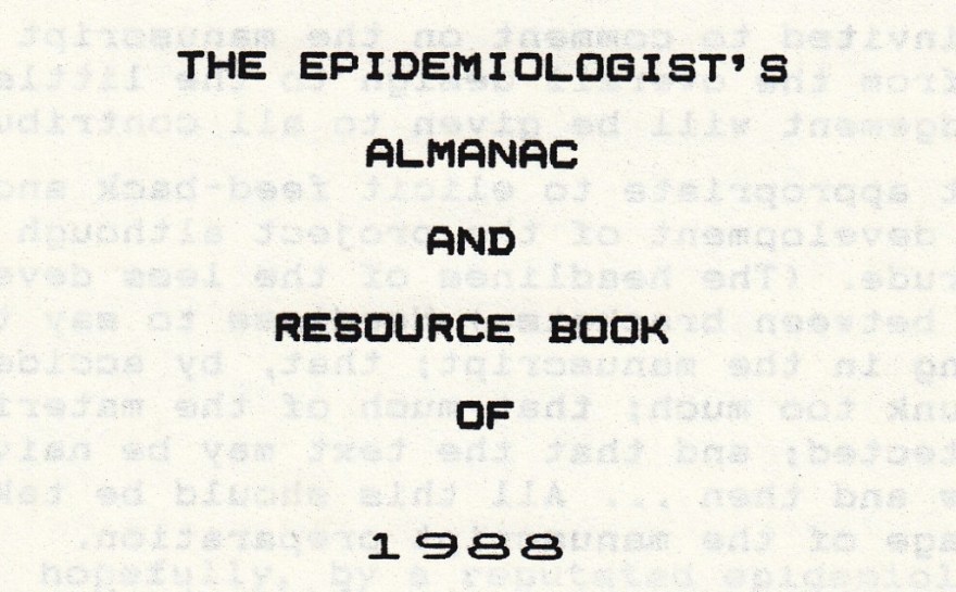 1988 Epidemiologist's Almanac