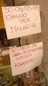 2015_09_06 Brixen (I), Chiuso per Malattia