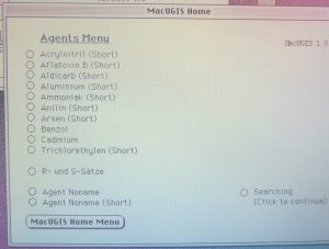 1989-1990 MacUGIS 1.0, Agents menu