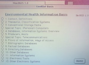 1989-1990 MacUGIS 1.0, EH information basis