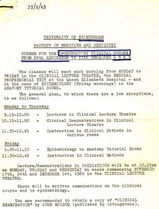 1969_09_29 Birmingham (UK): Introductory Clinical Course, p1