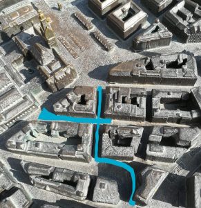 2019_08_01 Hamburg-Rathausplatz: Stadtmodell zeigt die verkehrsberuhigte Zone der Altstadt