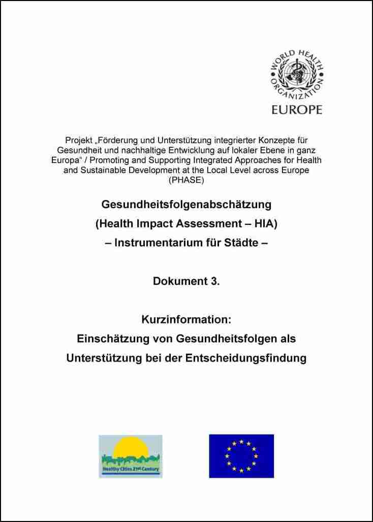 WHO HIA toolkit d3 titlepage